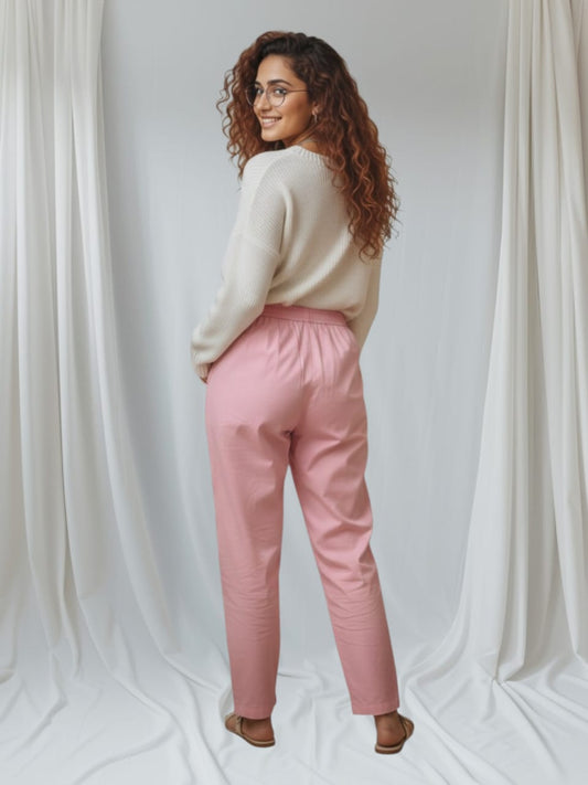 Baby Pink Cotton Trousers