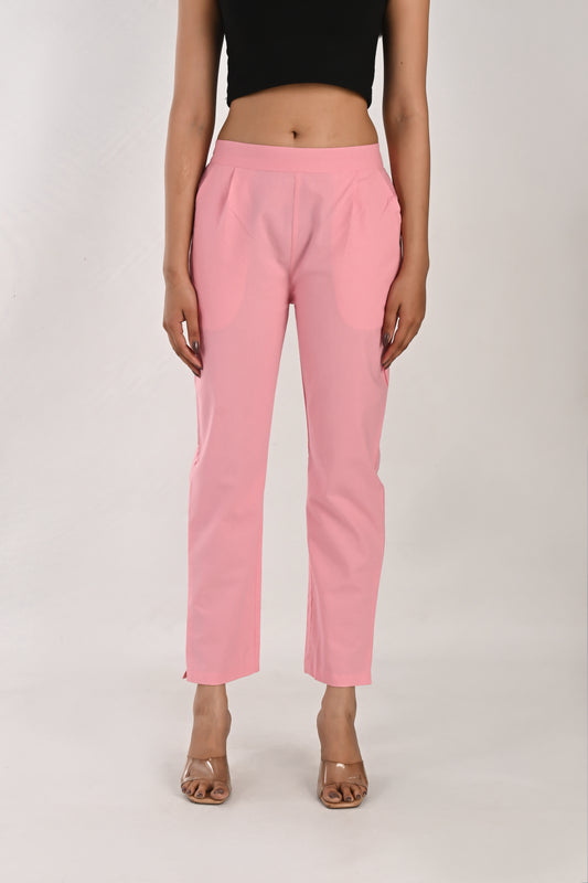 Baby Pink Cotton Trousers