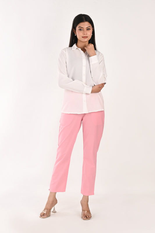 Baby Pink Cotton Trousers