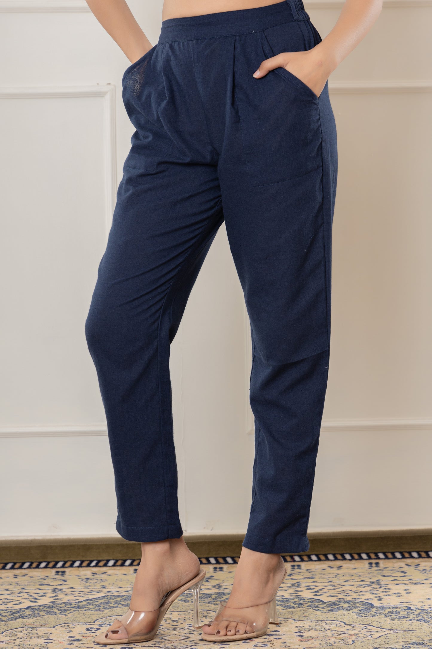 Royal Blue Cotton Flax Pant