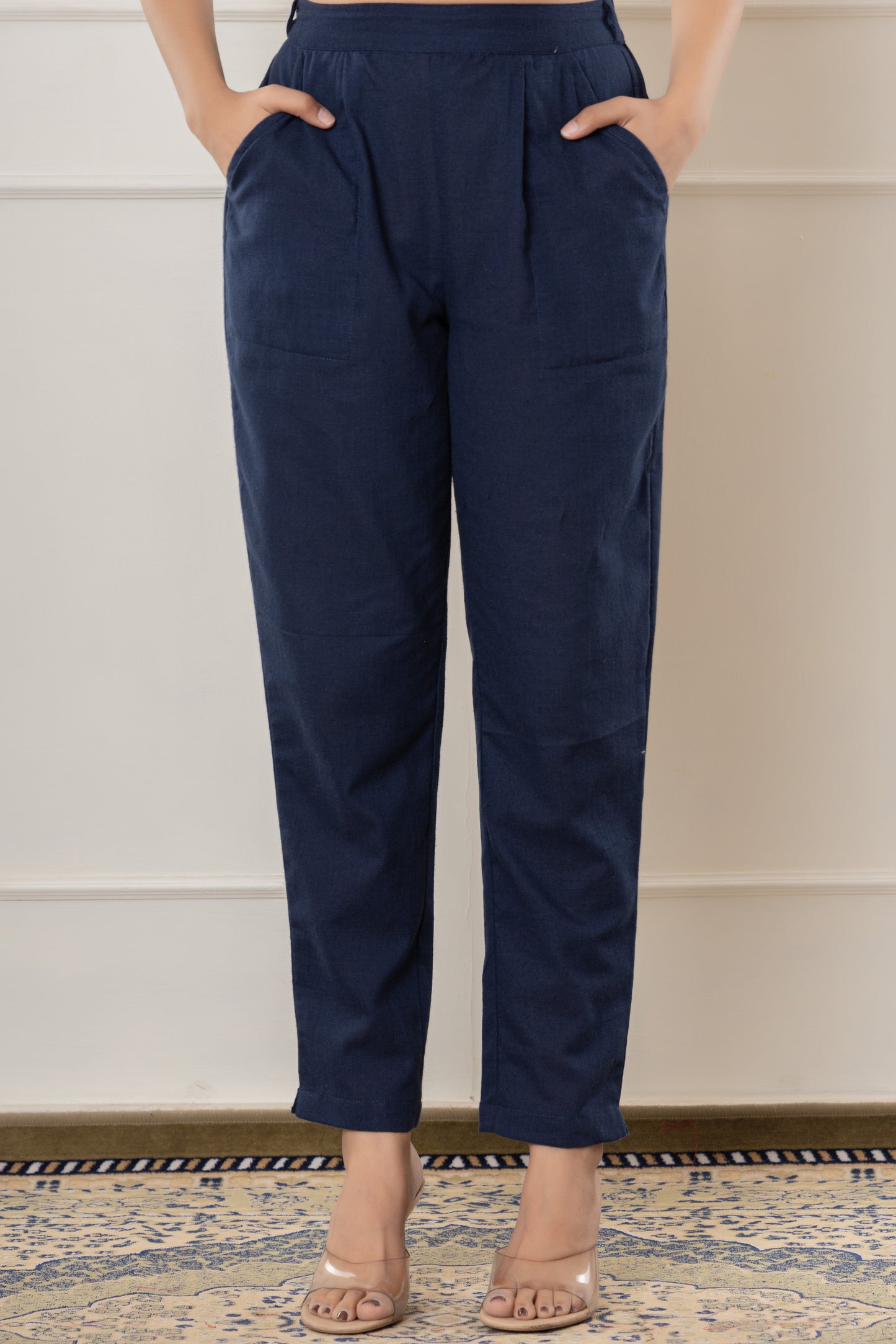 Royal Blue Cotton Flax Pant