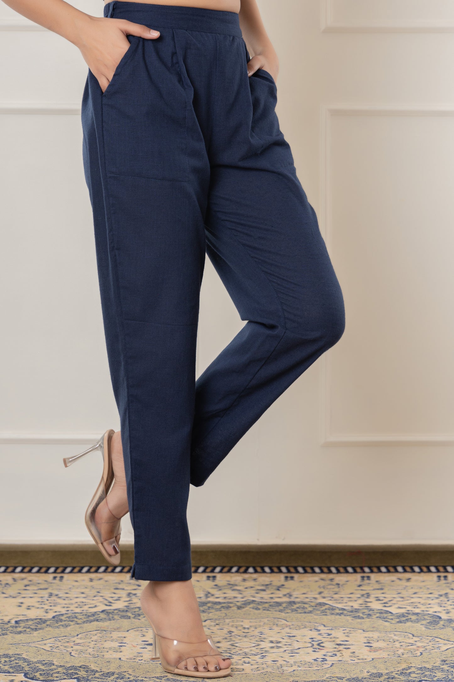 Royal Blue Cotton Flax Pant