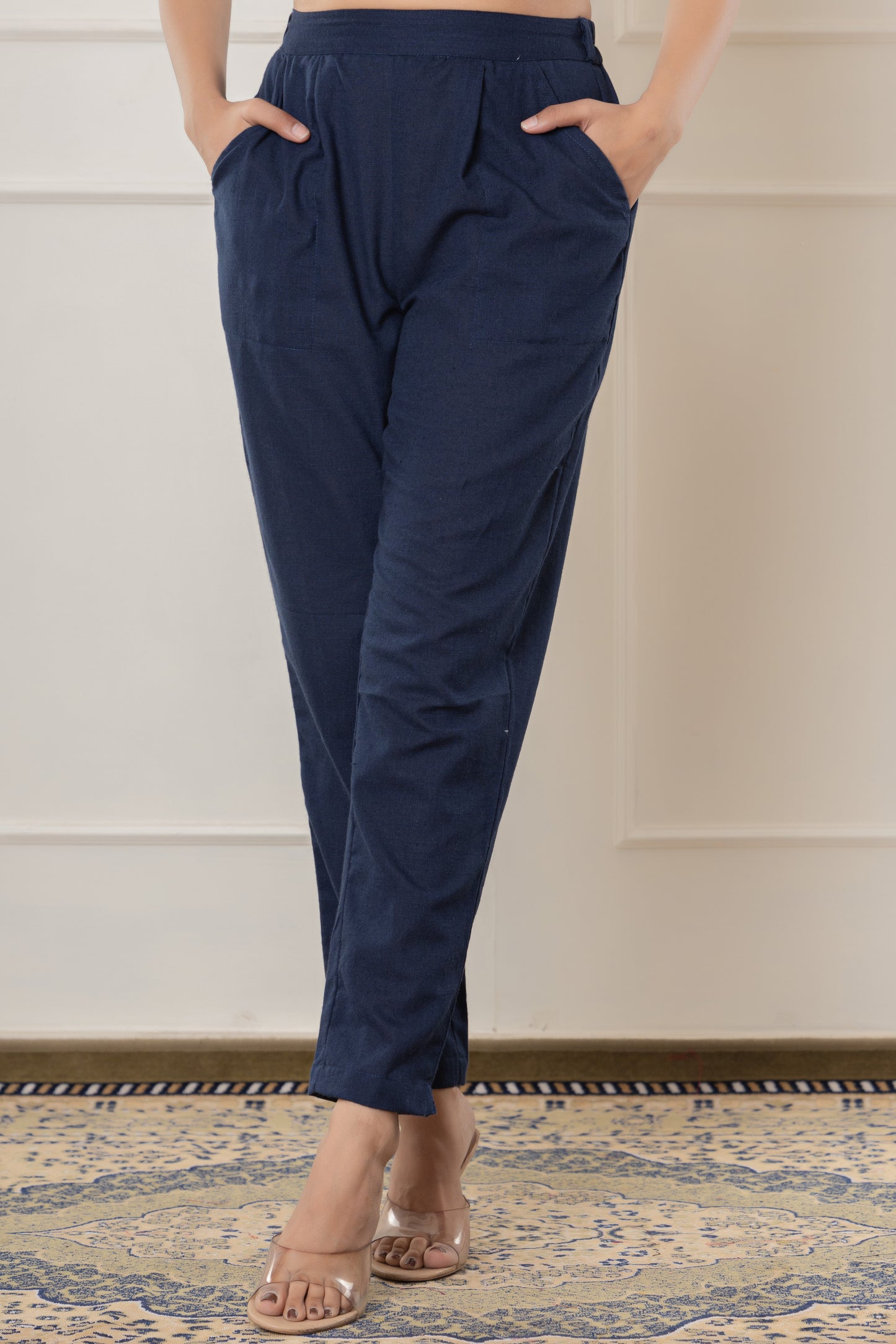 Royal Blue Cotton Flax Pant