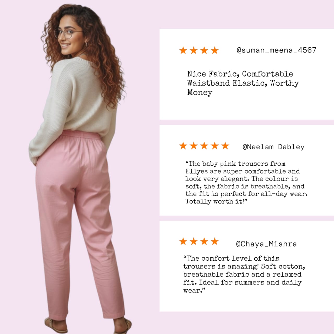 Baby Pink Cotton Trousers