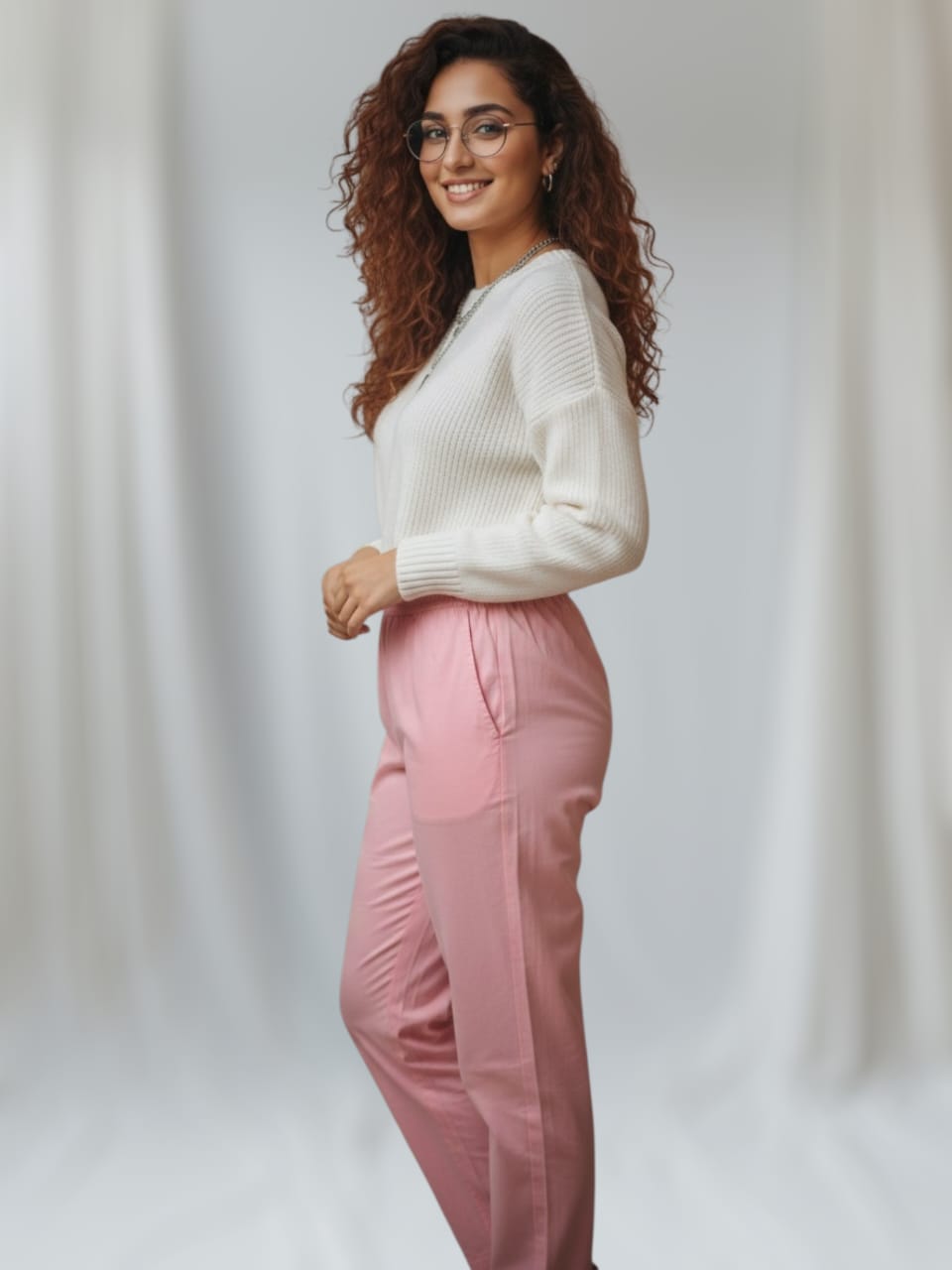Baby Pink Cotton Trousers