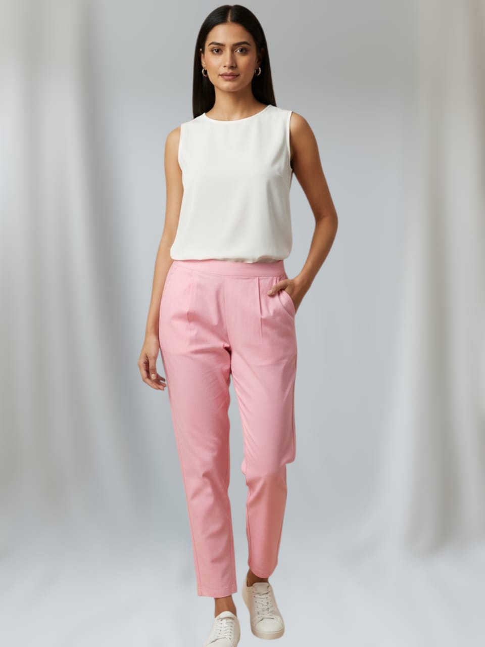 Baby Pink Cotton Trousers
