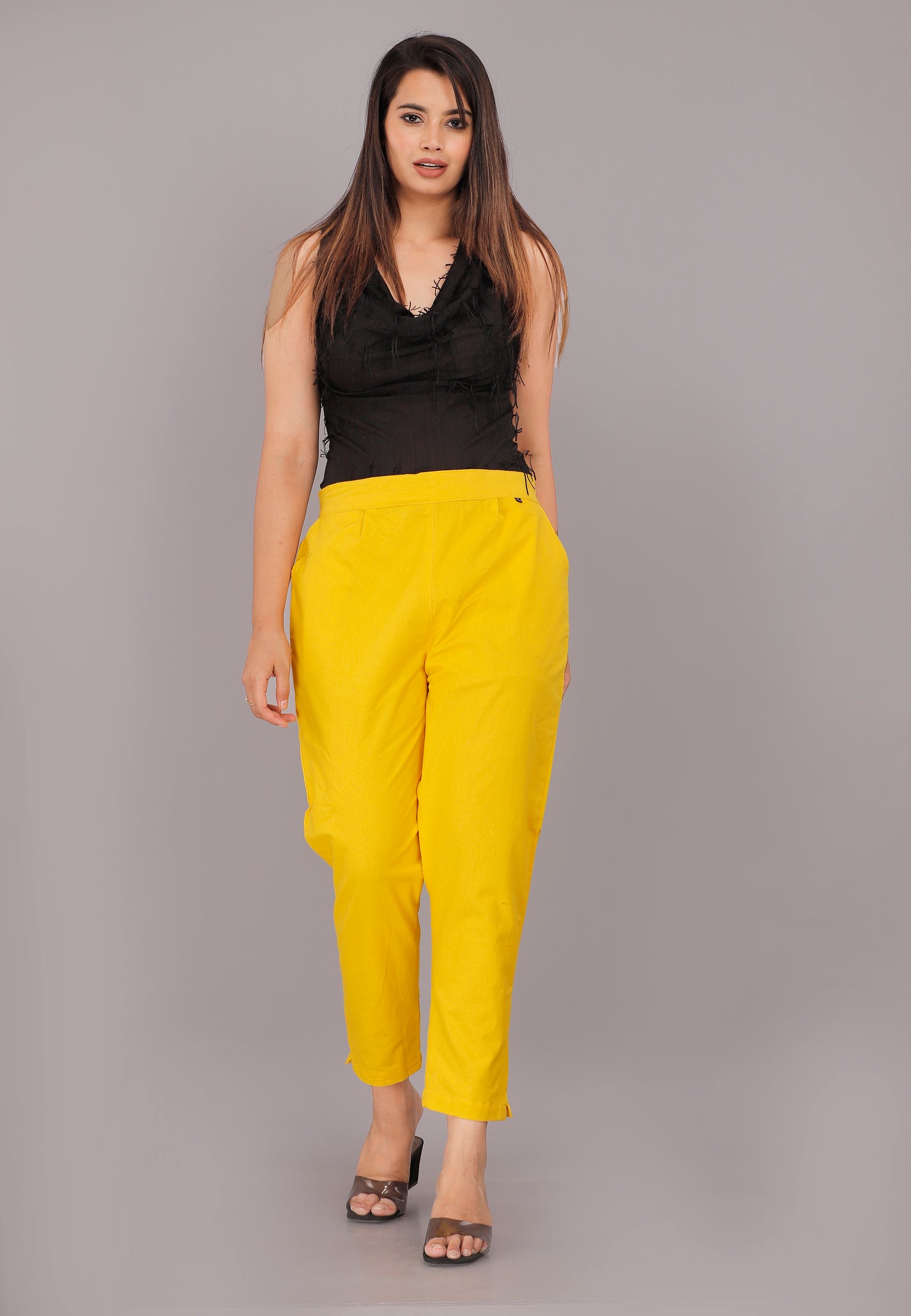 Yellow Everyday Cotton Pant