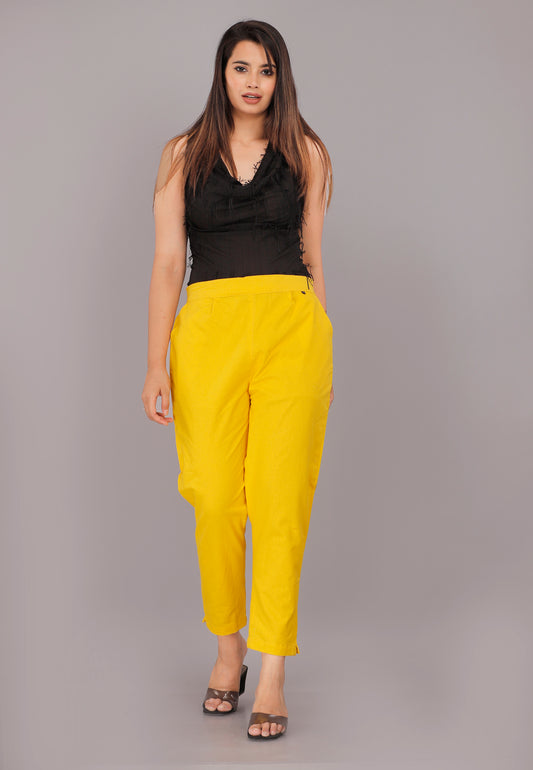 Yellow Everyday Cotton Pant