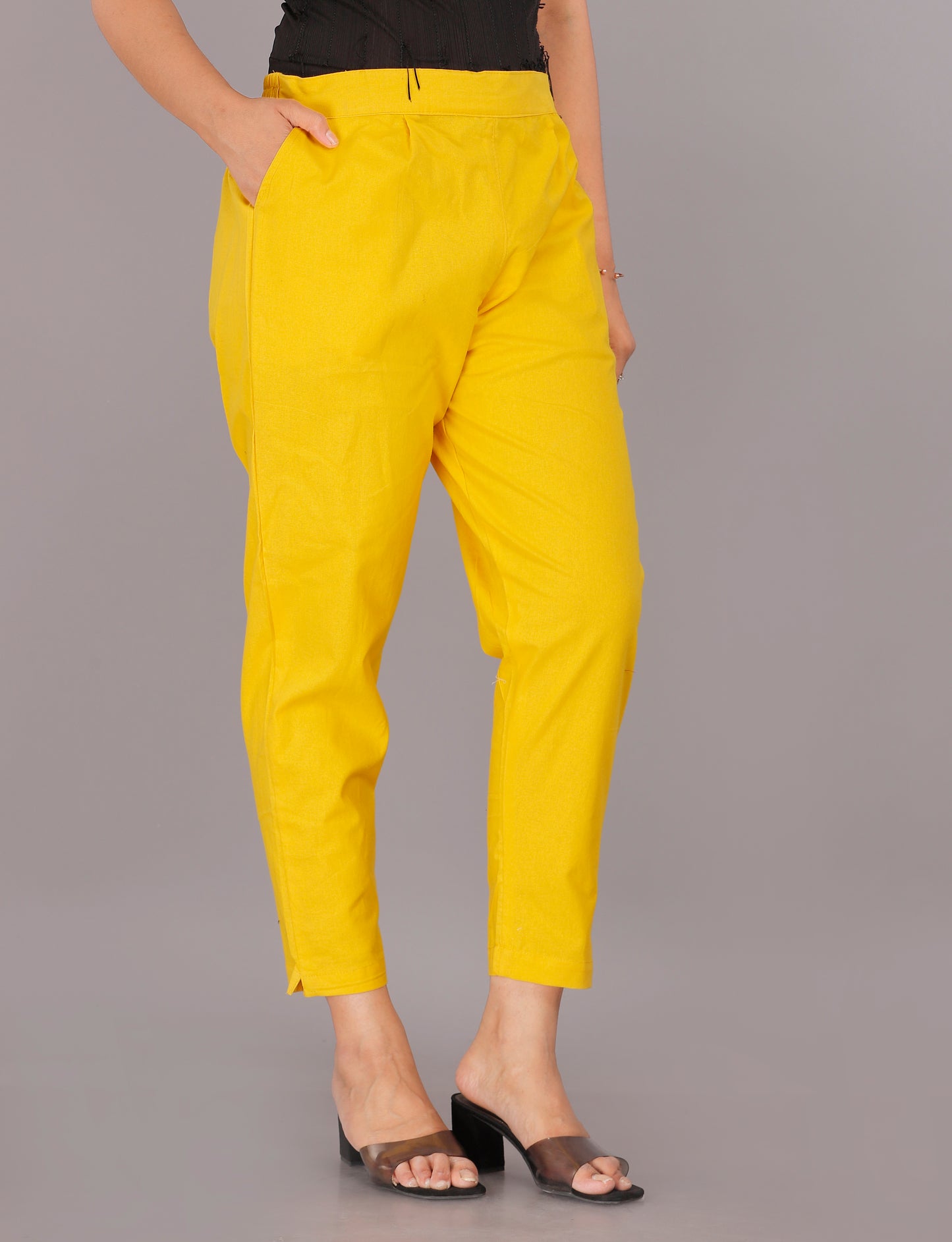 Yellow Everyday Cotton Pant