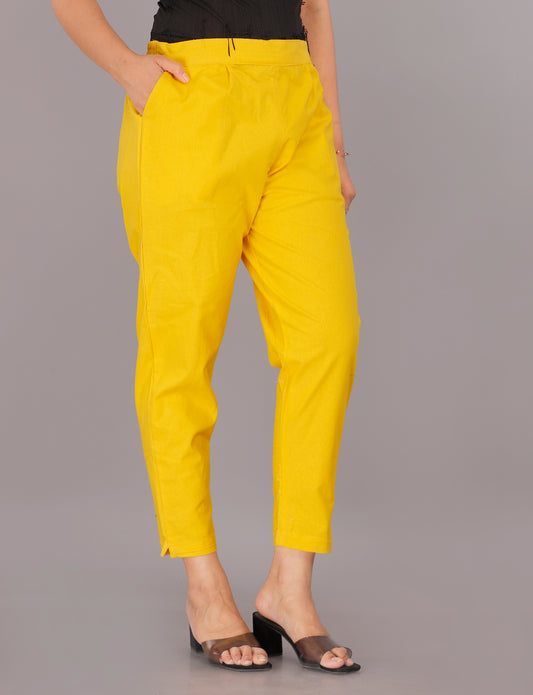 Yellow Everyday Cotton Pant